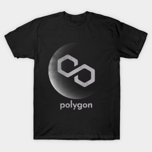 Vintage Polygon Matic Coin To The Moon Crypto Token Cryptocurrency Blockchain Wallet Birthday Gift For Men Women Kids T-Shirt